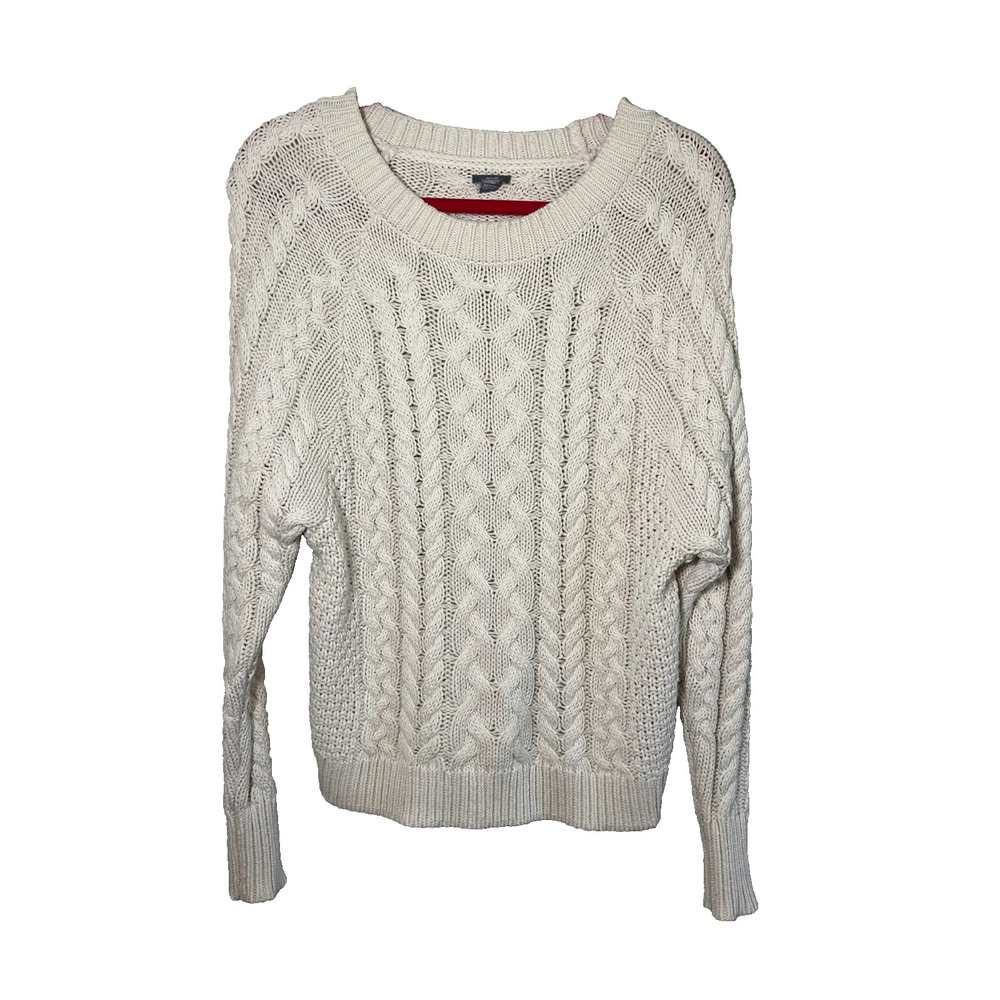 Aerie Cable Knit Sweater Cream XXS Fisherman Coastal Neutral Chunky